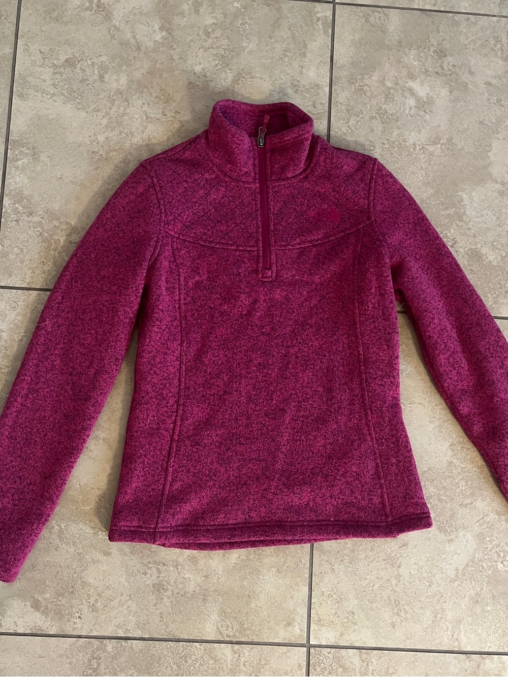 The north face hot pink quarter zip sweater fleece